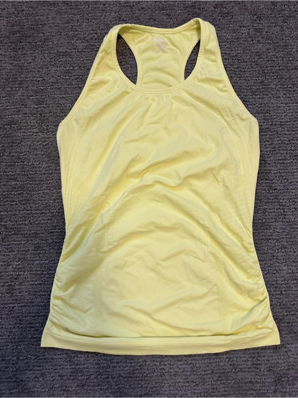 Athleta Light Yellow Racerback Athletic Tank